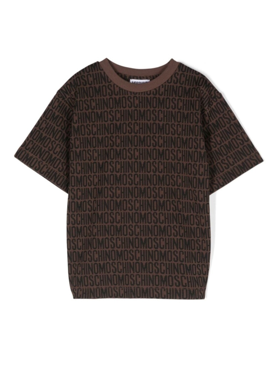 

Moschino Kids футболка с логотипом и жаккардом, коричневый