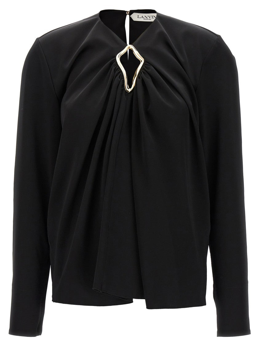 

Блузка с металлизированными деталями Lanvin, черный