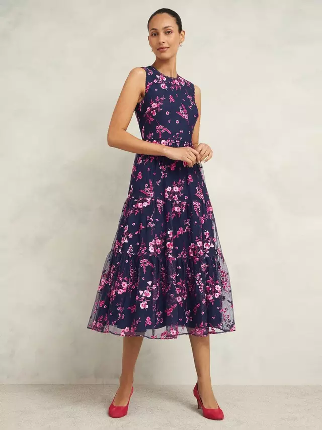 

Платье Hobbs Petite Bethany Floral, цвет navy/pink