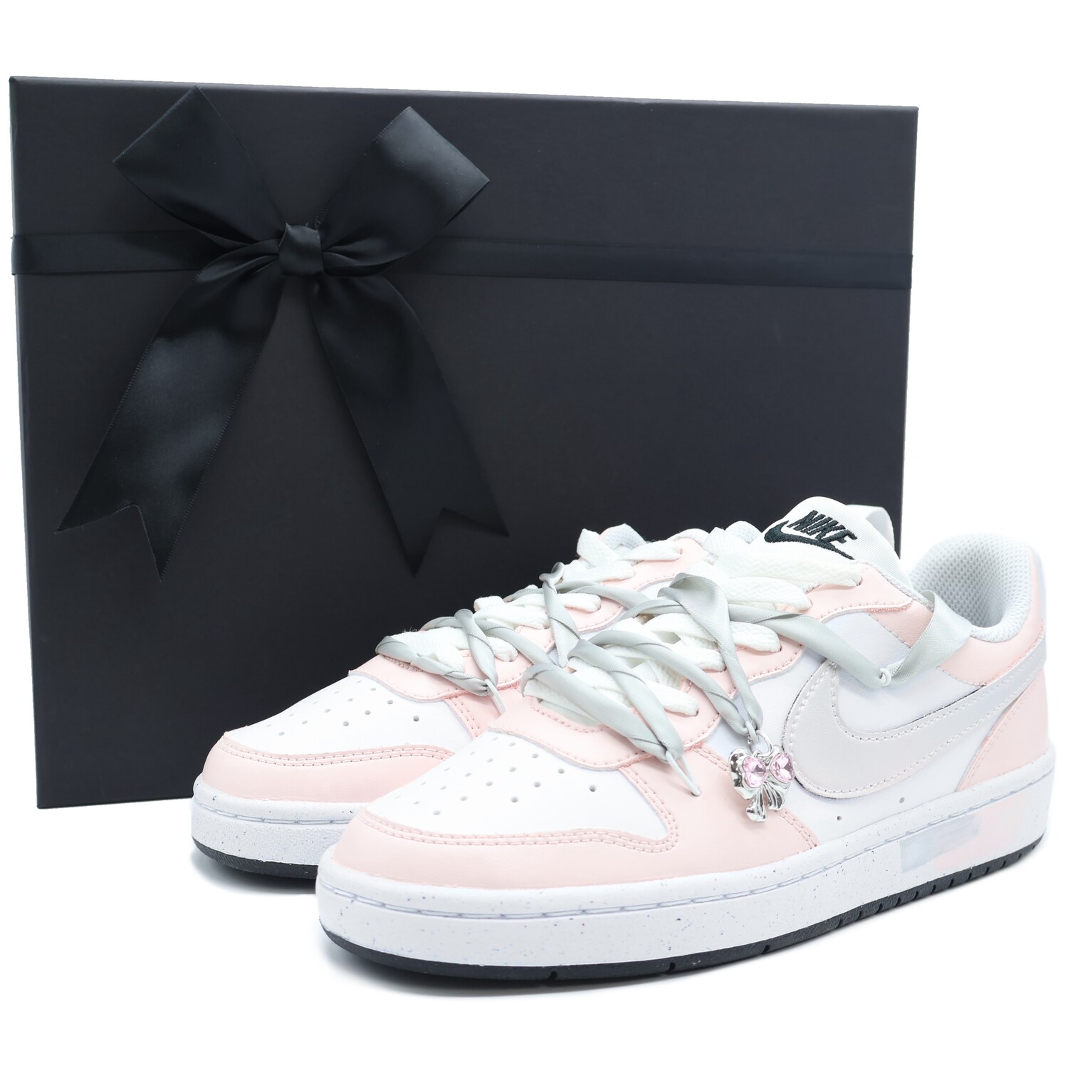 

Кроссовки Nike Court Borough Skateboarding Shoes Women's Low-top Pink, White, Silver, розовый