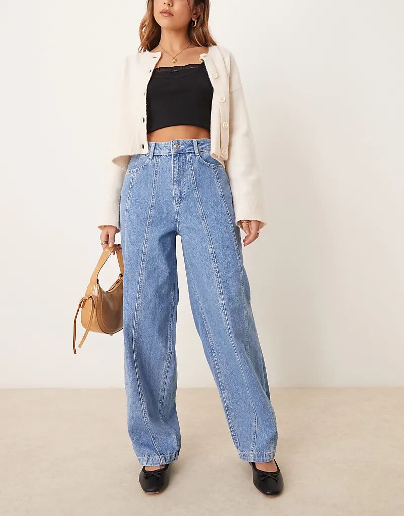 

Синие джинсы с завязками со швами ASOS DESIGN