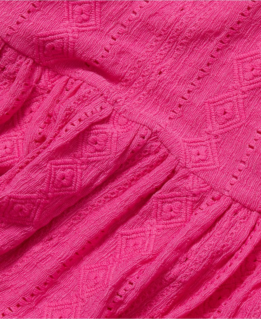 Детское кружевное платье с короткими рукавами Lands' End, Rose violet — фото 3