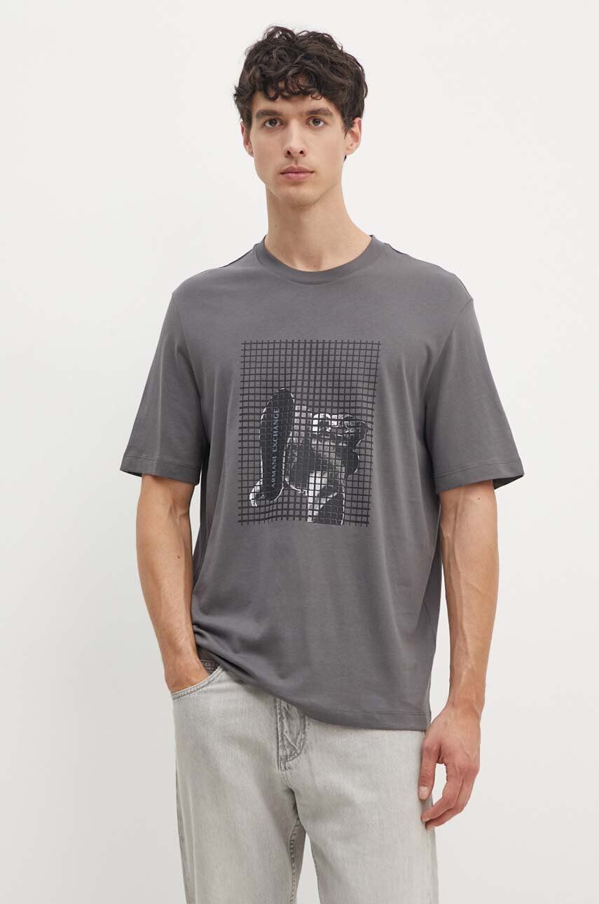 

Хлопковая футболка Armani Exchange, серый