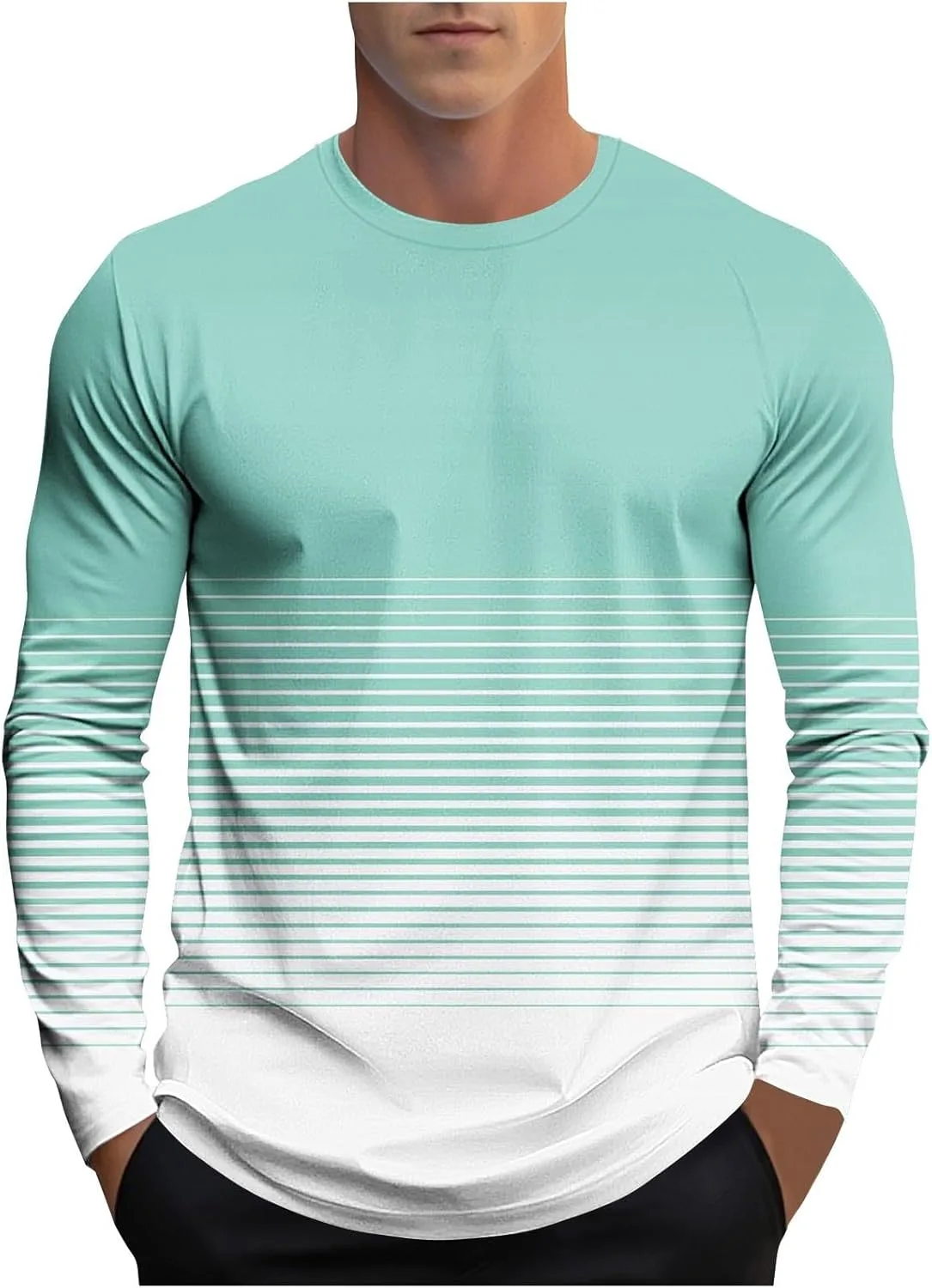 

Футболка с длинным рукавом для мужчин Casual Striped