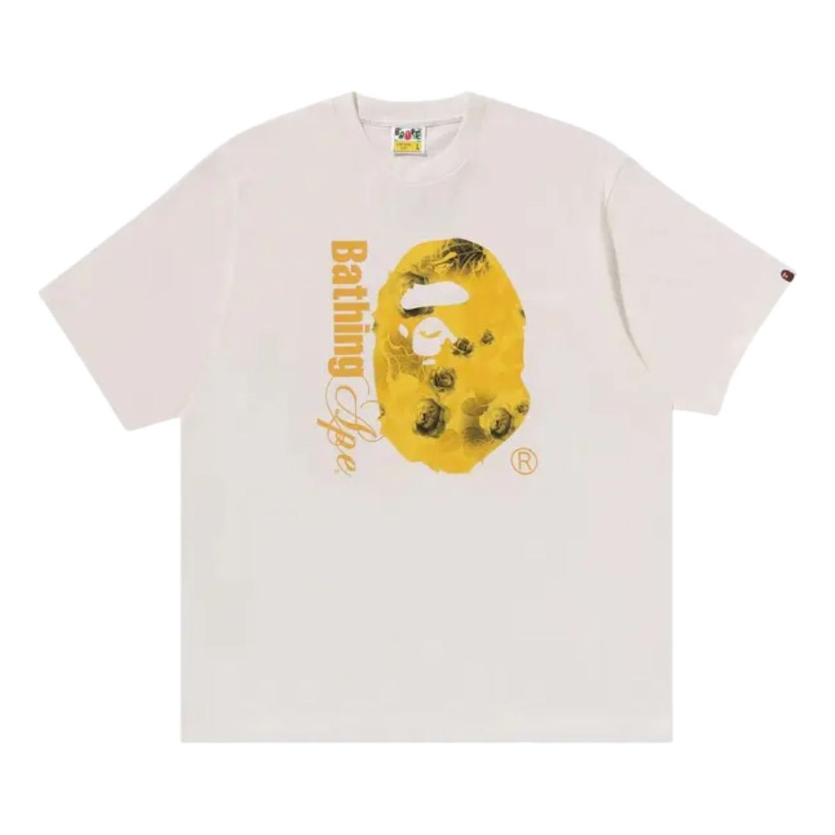 

Футболка A Bathing Ape Floral Solid Camo Ape Head Relaxed Fit Tee, цвет 'Ivory'