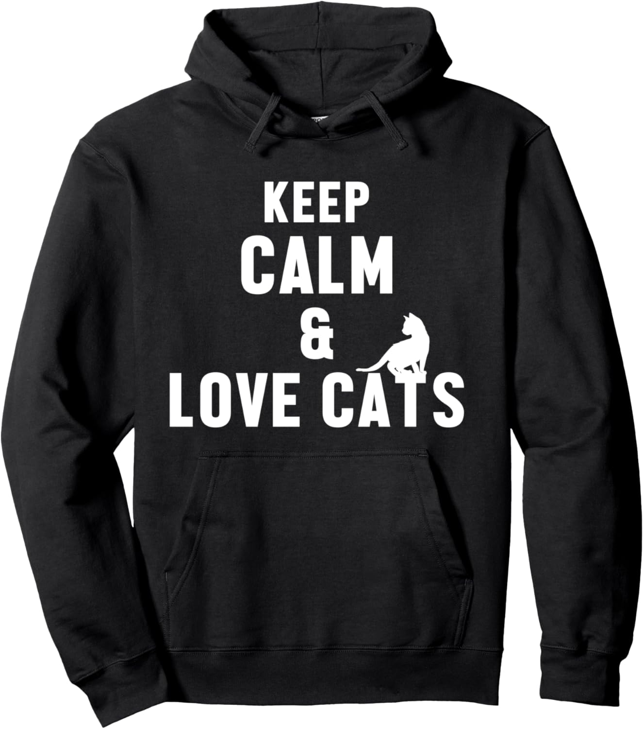 

Сохраняйте спокойствие и любите кошек. Толстовка с изображением лапок и мяукающих животных Pussycat Kitty Kitten Animal Owner Pet Gift, черный