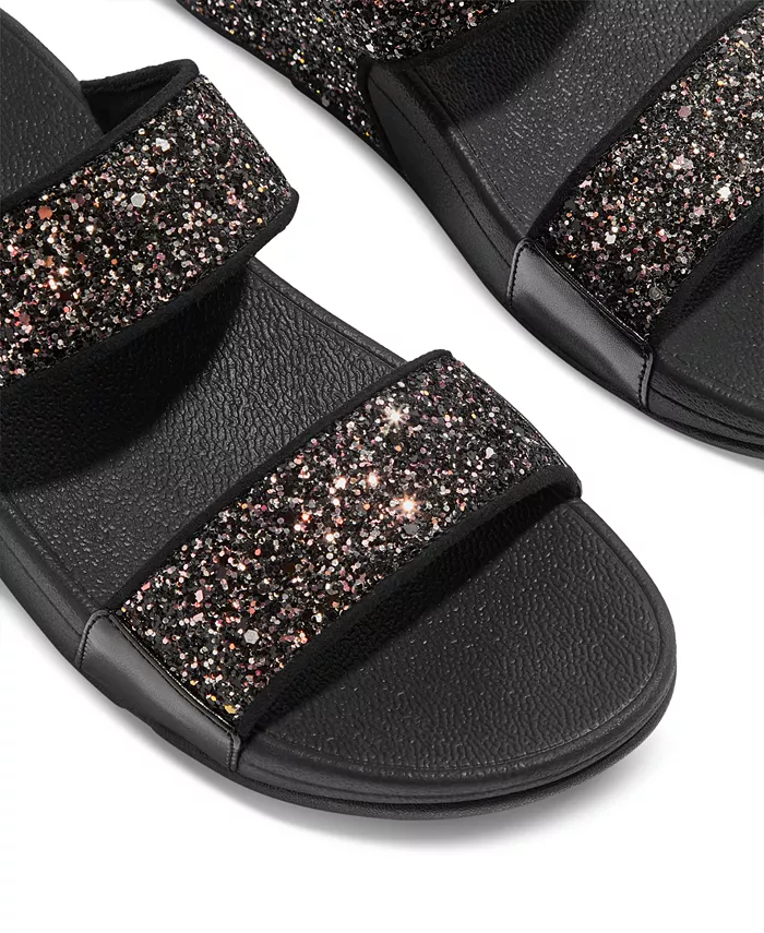 Женские босоножки-танкетки Lulu Multi-Tonal Glitter FitFlop, черный — фото 4