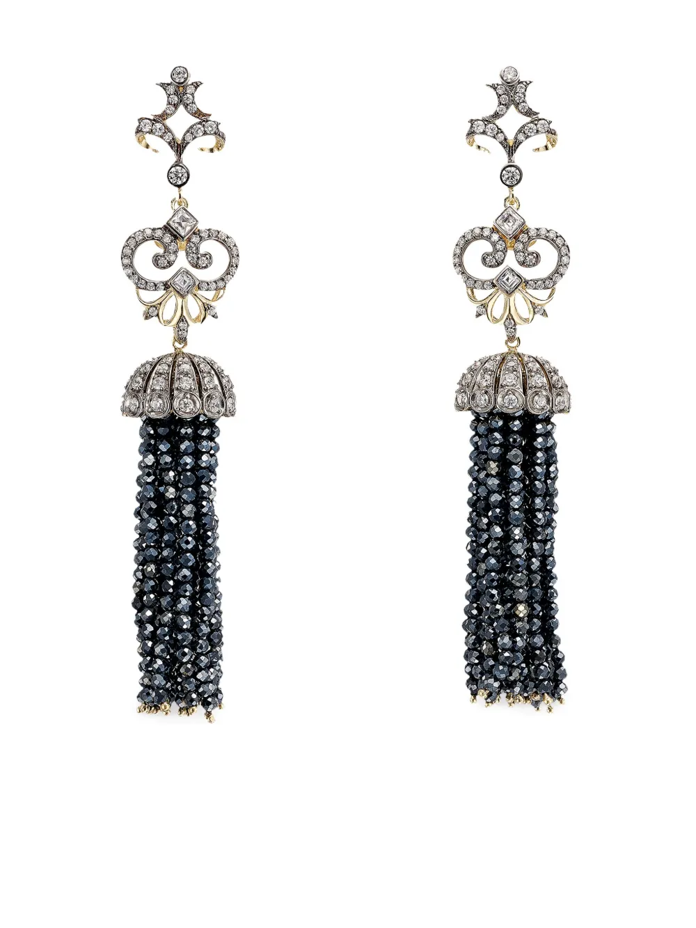

Серьги Tassel из желтого золота с бриллиантами и ониксом Anabela Chan, золотой