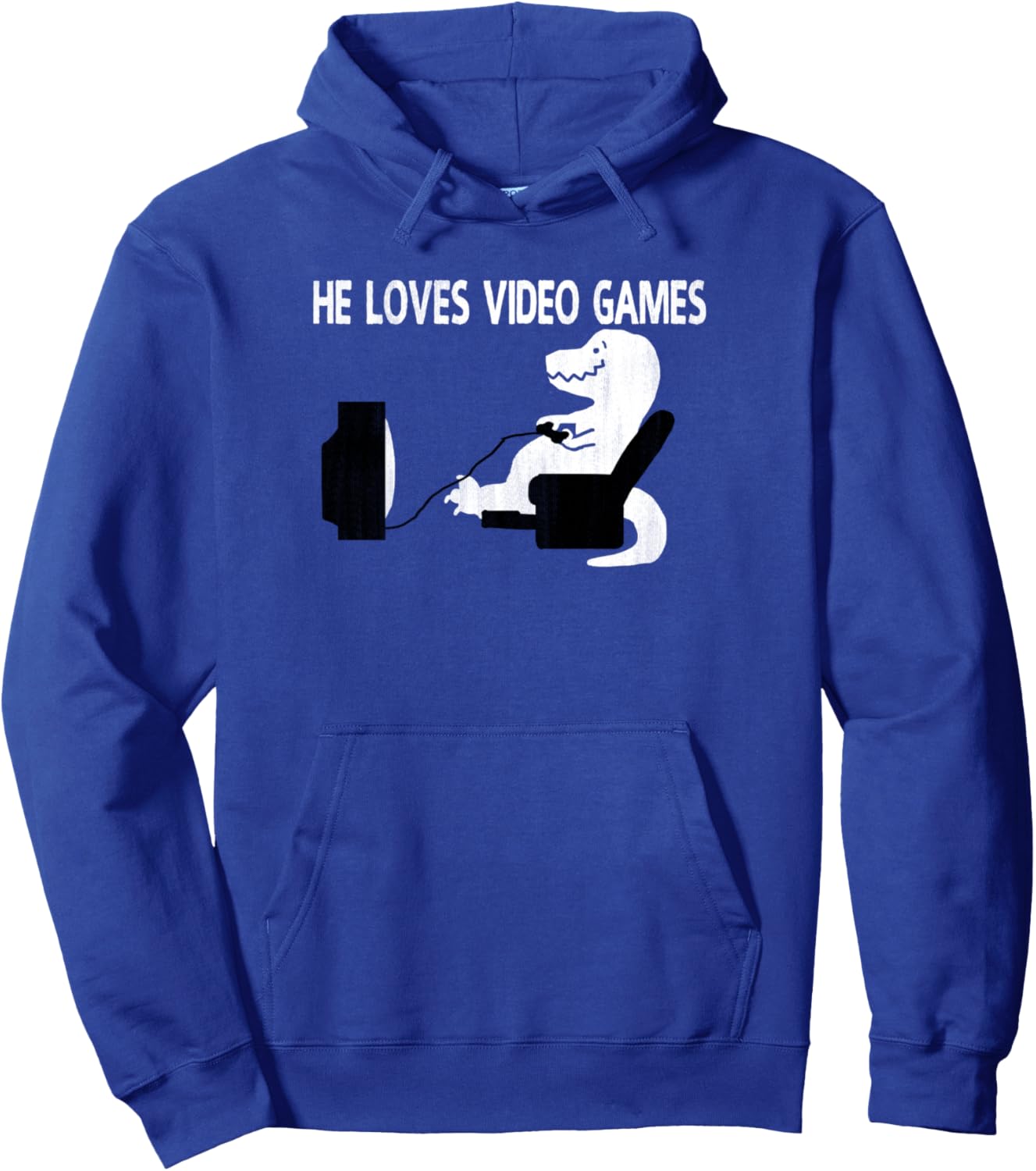 

Модная толстовка с графическим принтом «Динозавр. Он любит видеоигры» Trendy Apparel, синий