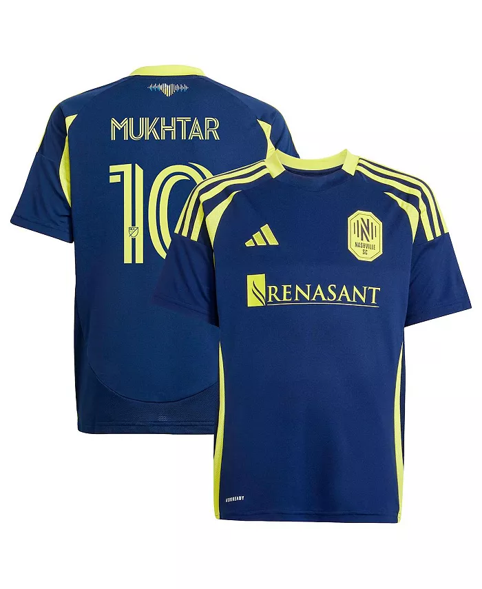 

Футболка игрока Nashville SC 2025 "The Heart of Nashville" реплика для мальчиков и девочек, Hany Mukhtar, цвет navy adidas