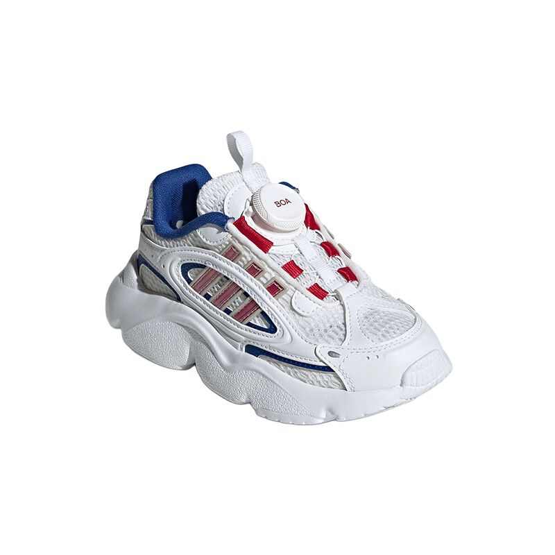 Adidas Originals Детские кроссовки Ozmillen с амортизацией, износостойкие, низкие, белые, серые, красные — фото 3