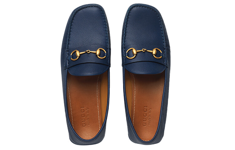 Лоферы мужские Gucci, синий — фото 3