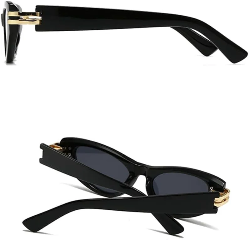 

Солнцезащитные очки «кошачий глаз» в маленькой оправе для женщин и мужчин, винтажные женские солнцезащитные очки с защитой от УФ-излучения UV400 HDUBFY, Leopard Black