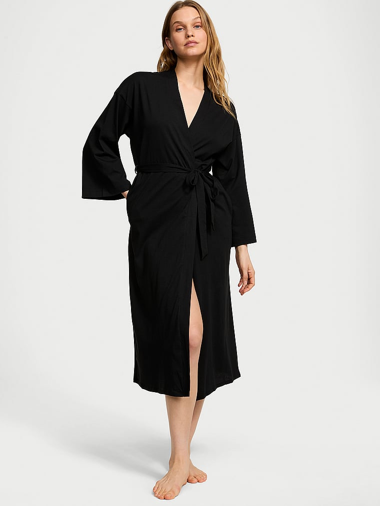 

Длинный халат из 100% хлопка Victoria'S Secret, черный