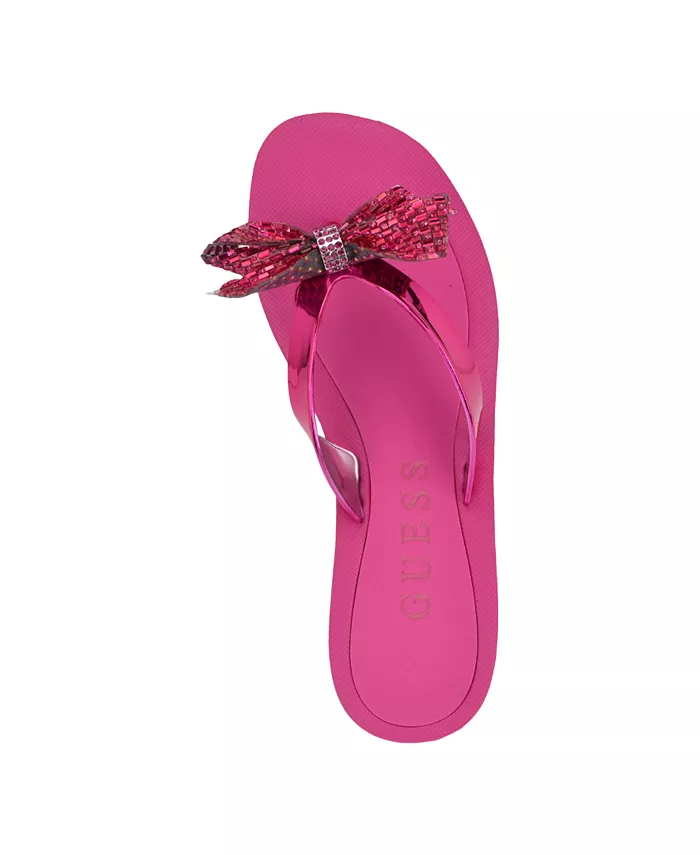 Женские шлепанцы Tata EVA Sparkle Bow Flip Flop GUESS, розовый — фото 4