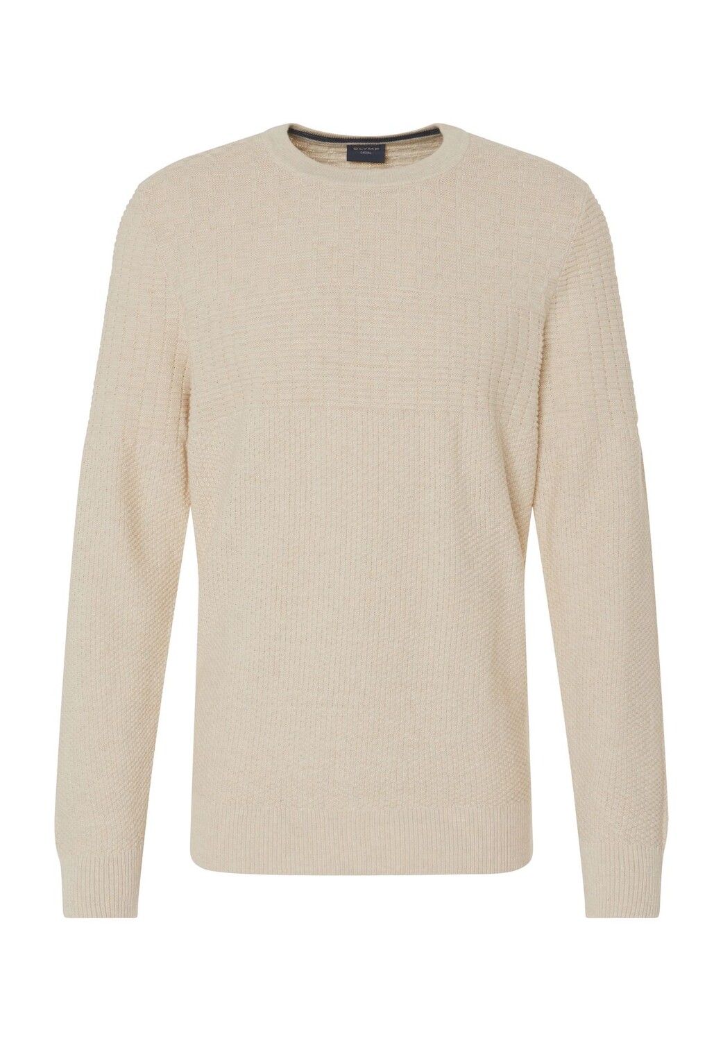 

Мужской хлопковый свитер с круглым вырезом OLYMP, кремовый