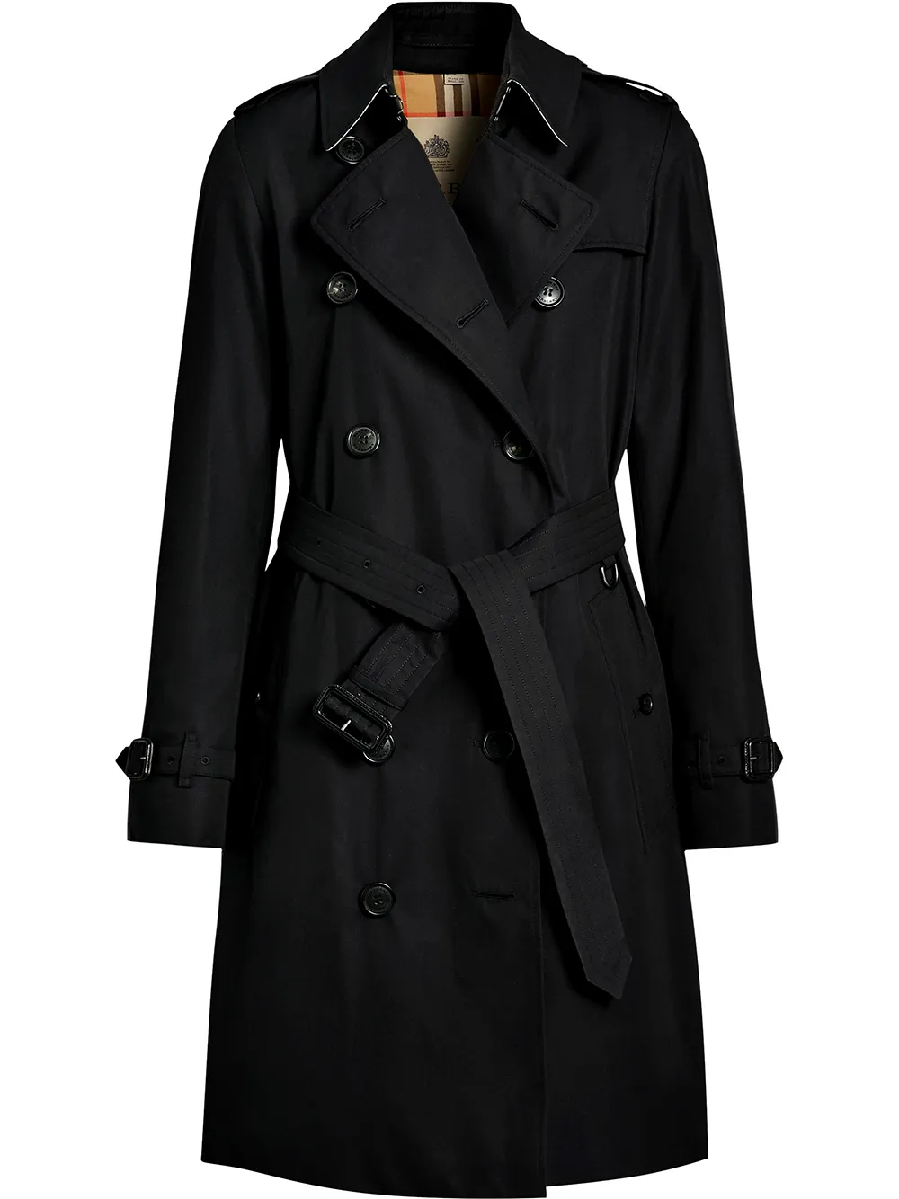 

Пальто Kensington Heritage длины миди BURBERRY, черный