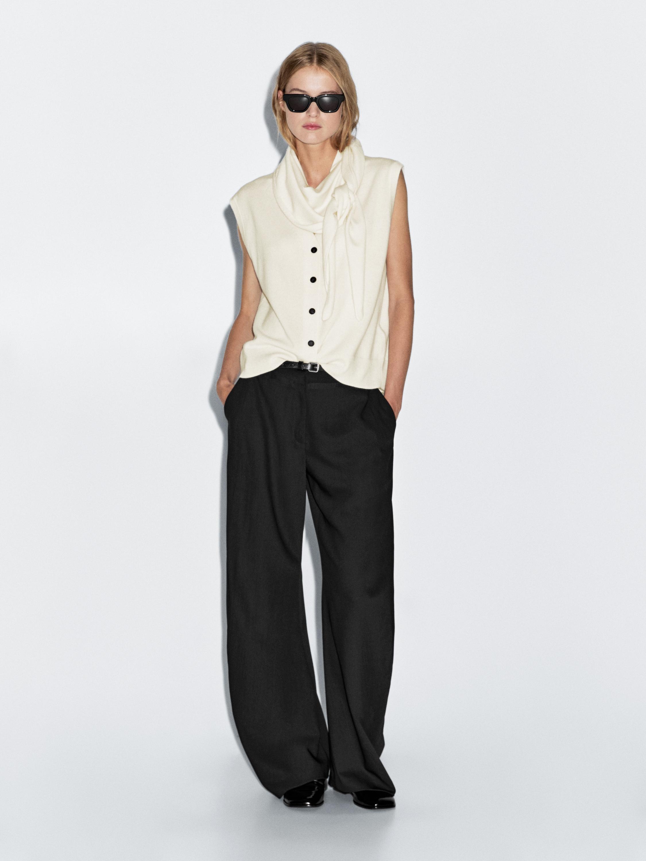 

Жилет из 100% шерсти с шарфом Massimo Dutti, Ochre Marl