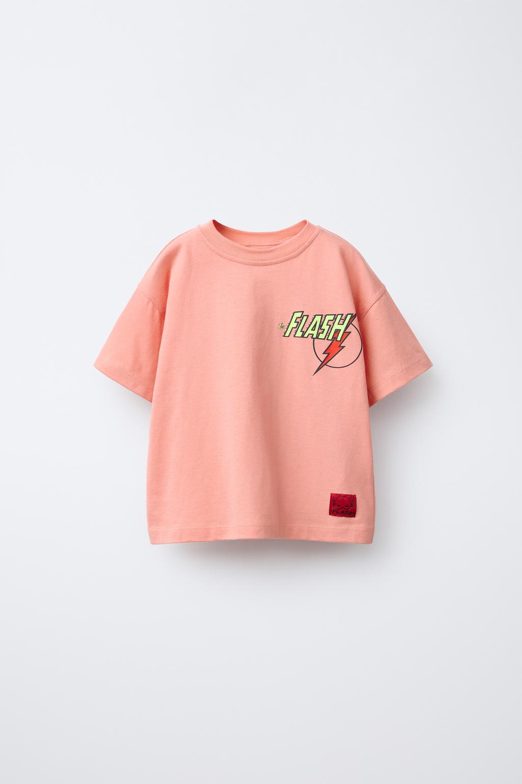 

Футболка с принтом the flash dc comics ZARA, цвет Mid-pink