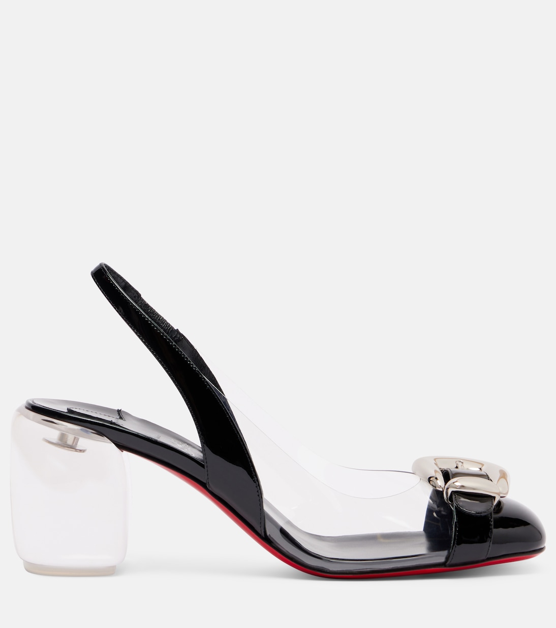 Туфли-лодочки Minny Bubble Sling 70 на ремешке Christian Louboutin, Black/Lin Black — фото 4