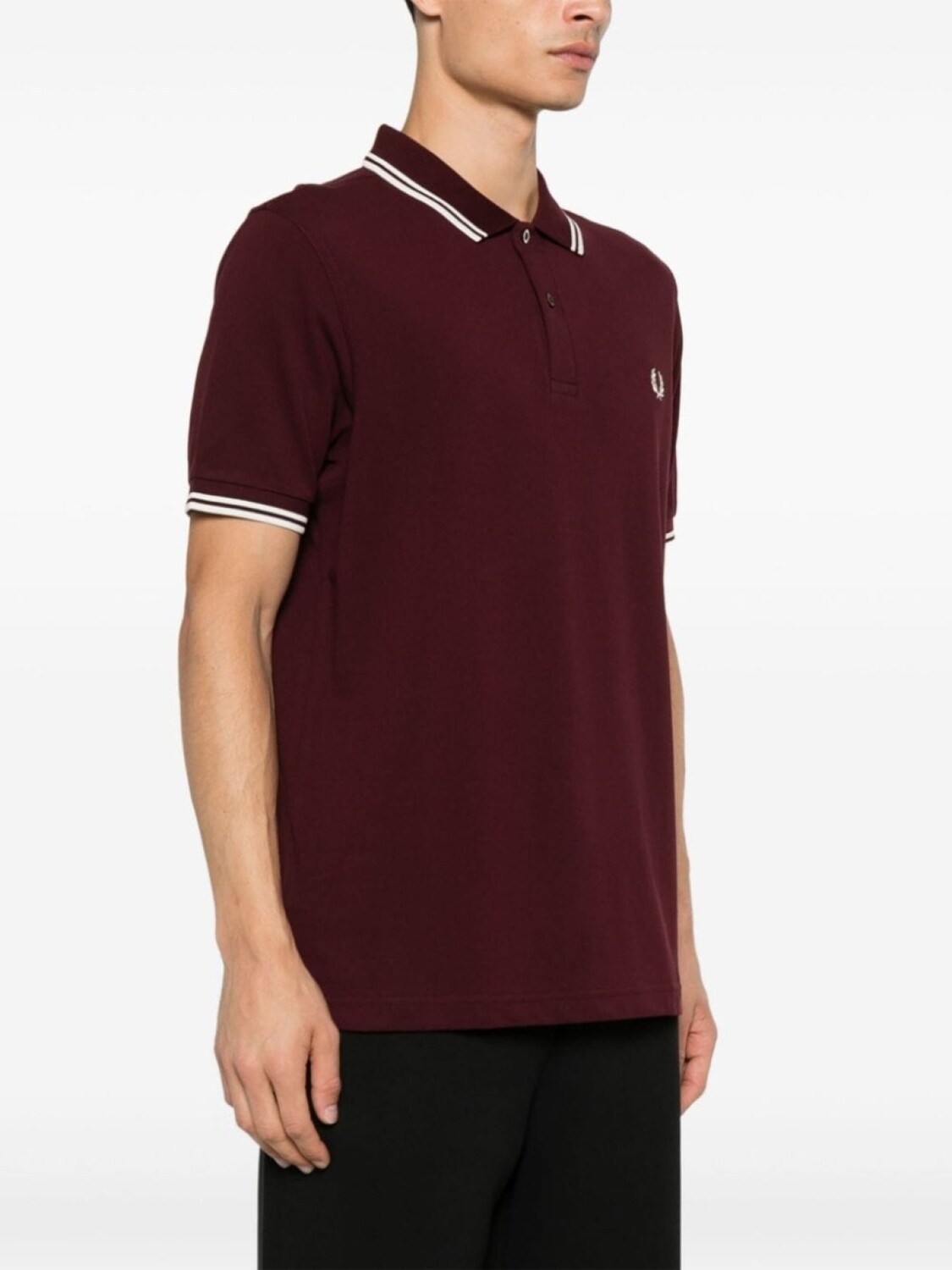 Comme Des Garçons Shirt рубашка поло с вышитым логотипом из коллаборации с Fred Perry, красный — фото 4