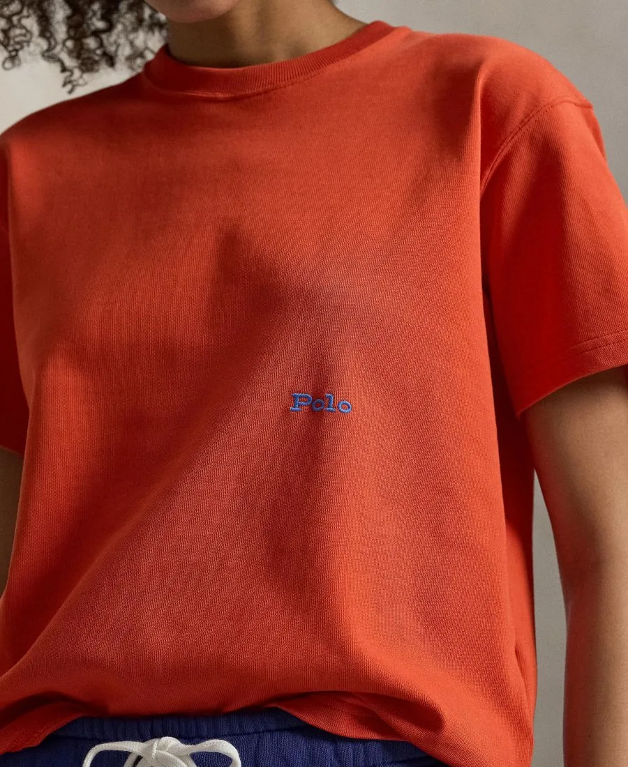 Женская футболка с круглым вырезом "Большой пони" Polo Ralph Lauren, оранжевыйy красный — фото 3