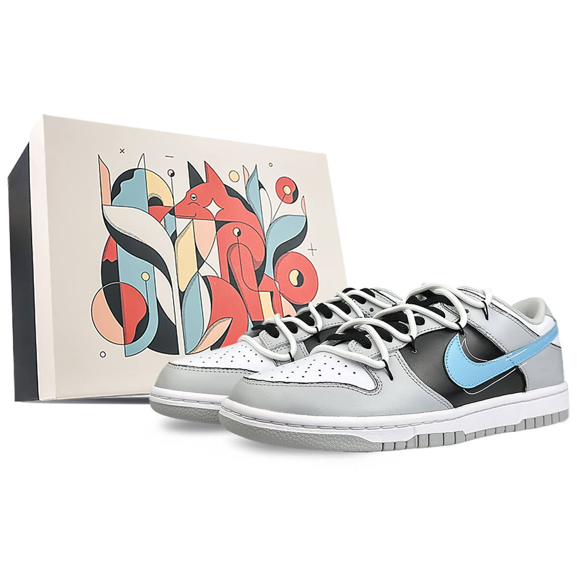 

Кроссовки Nike Skateboarding Shoes Men Low-top Black/Blue, серый