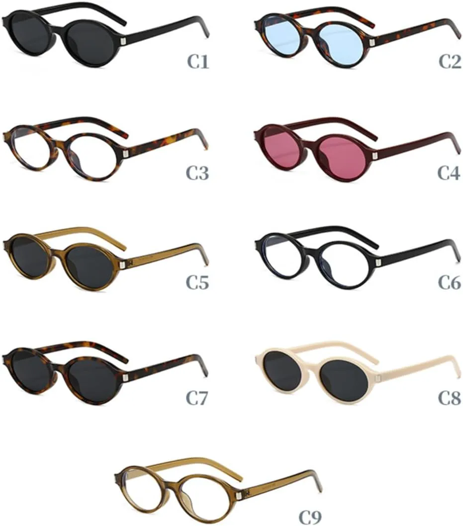 

Модные маленькие овальные солнцезащитные очки для женщин, защита от УФ-излучения UV400, ретро-панк, мужские, леопардовый принт, синие UUPTTPL, Tea Green Gray