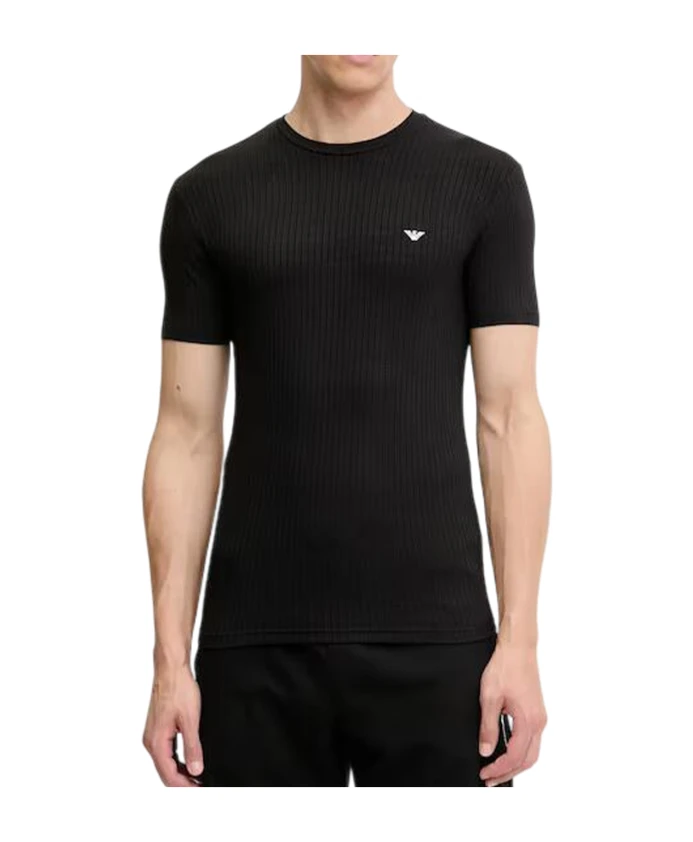 

Футболка с короткими рукавами и вышивкой в виде орла. Emporio Armani, черный