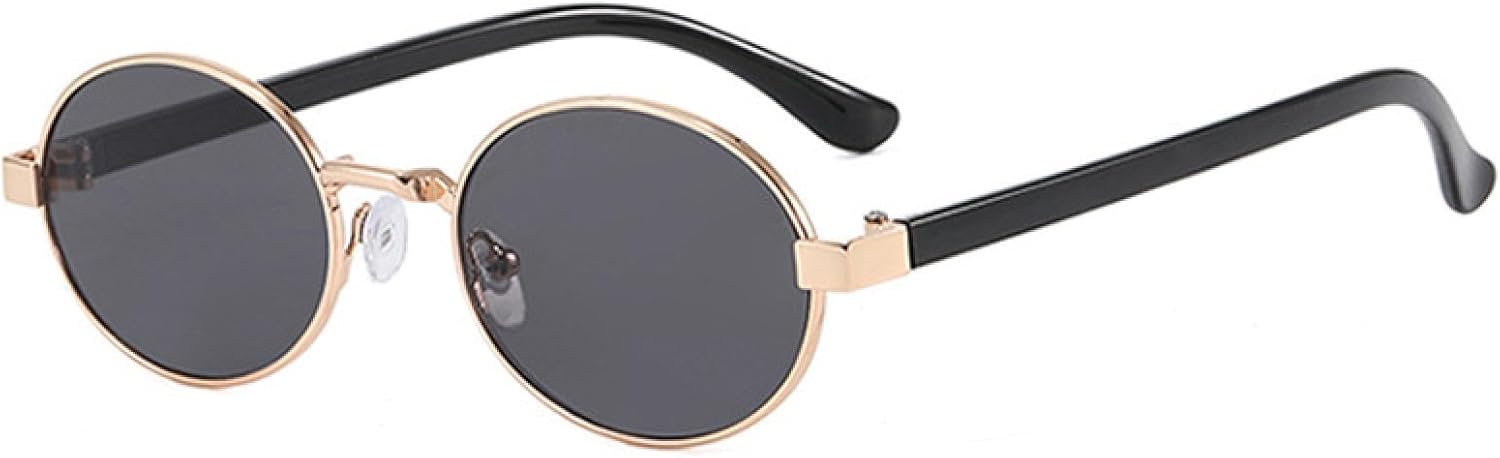 

Винтажные маленькие металлические овальные женские солнцезащитные очки, модные прозрачные градиентные очки с защитой от УФ-излучения UV400, мужские солнцезащитные очки в стиле панк TVTBBVV, Golden Black Gray