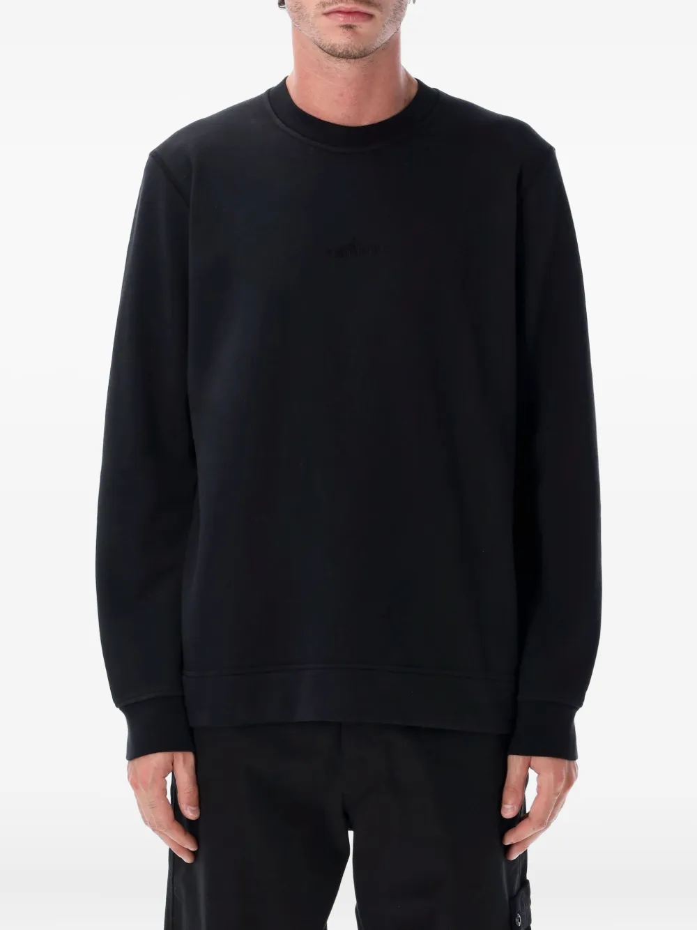 

Свитшот с вышивкой Stone Island, черный
