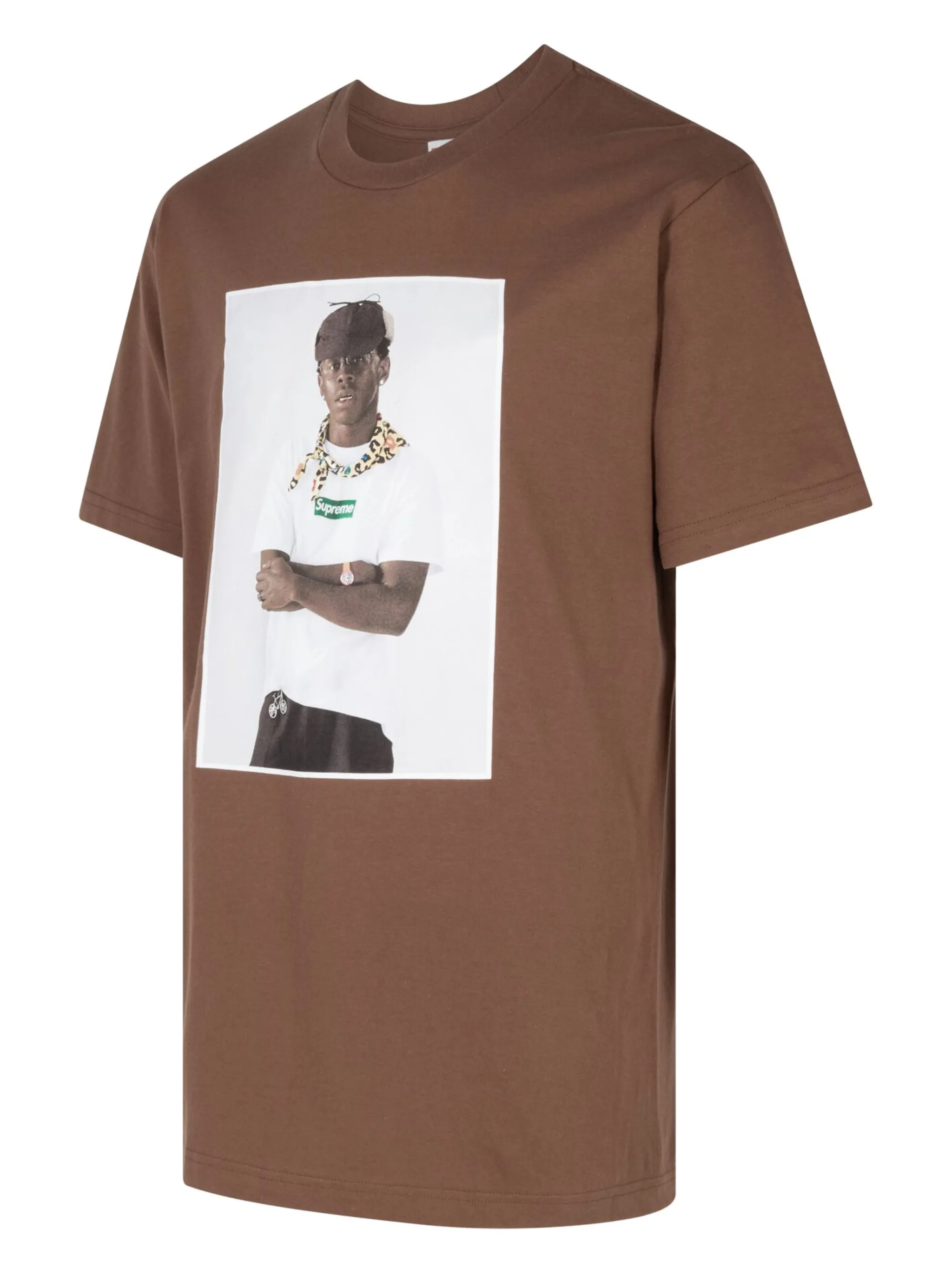 Футболка с фотопринтом из коллаборации с Tyler The Creator Supreme, коричневый — фото 3