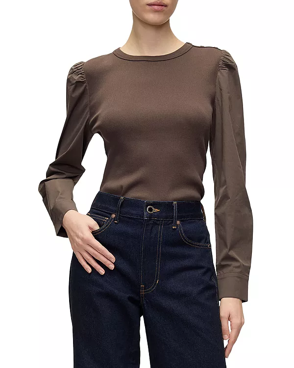 

Футболка Fersia, выполненная в смешанной технике Veronica Beard, коричневый