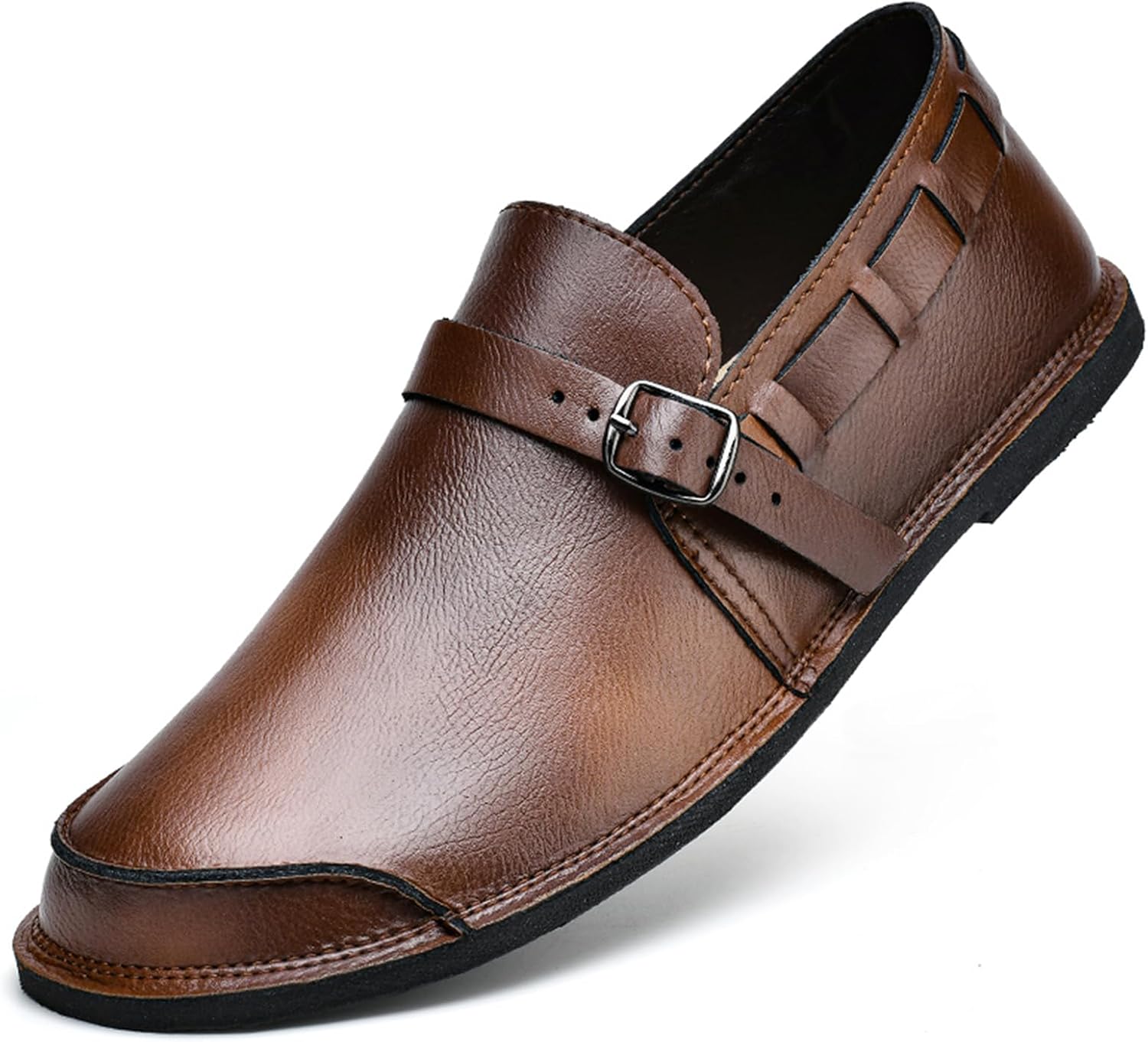 

Мужская повседневная обувь Abborora, мужские сандалии ручной работы из кожи, мокасины, удобные мягкие лоферы без шнурков, темно-коричневый