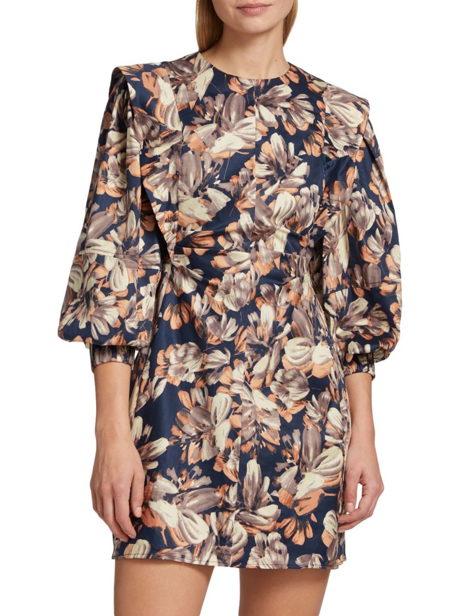 

Мини-платье из хлопка с цветочным принтом Arabella En Saison, цвет Navy Blush