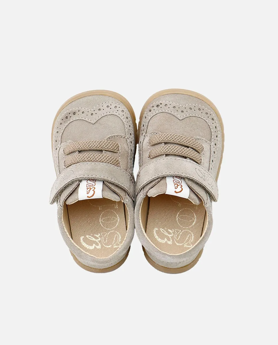 Детские босоножки barefoot из кожи с липучкой Eli 1957, бежевый — фото 4