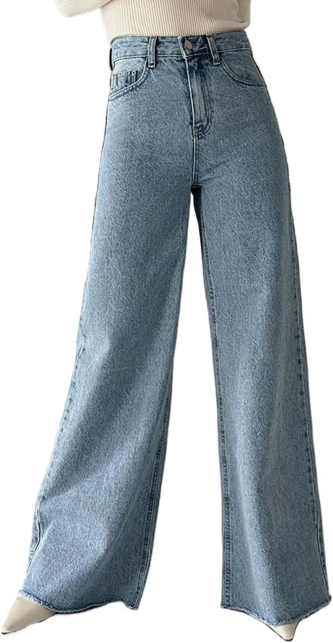 Джинсы прямые Wide Leg, Medium Wash