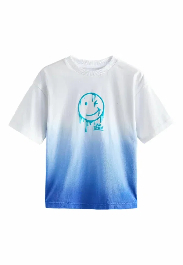 Футболка с коротким рукавом и принтом Next, blue white dip dye, сине-белый