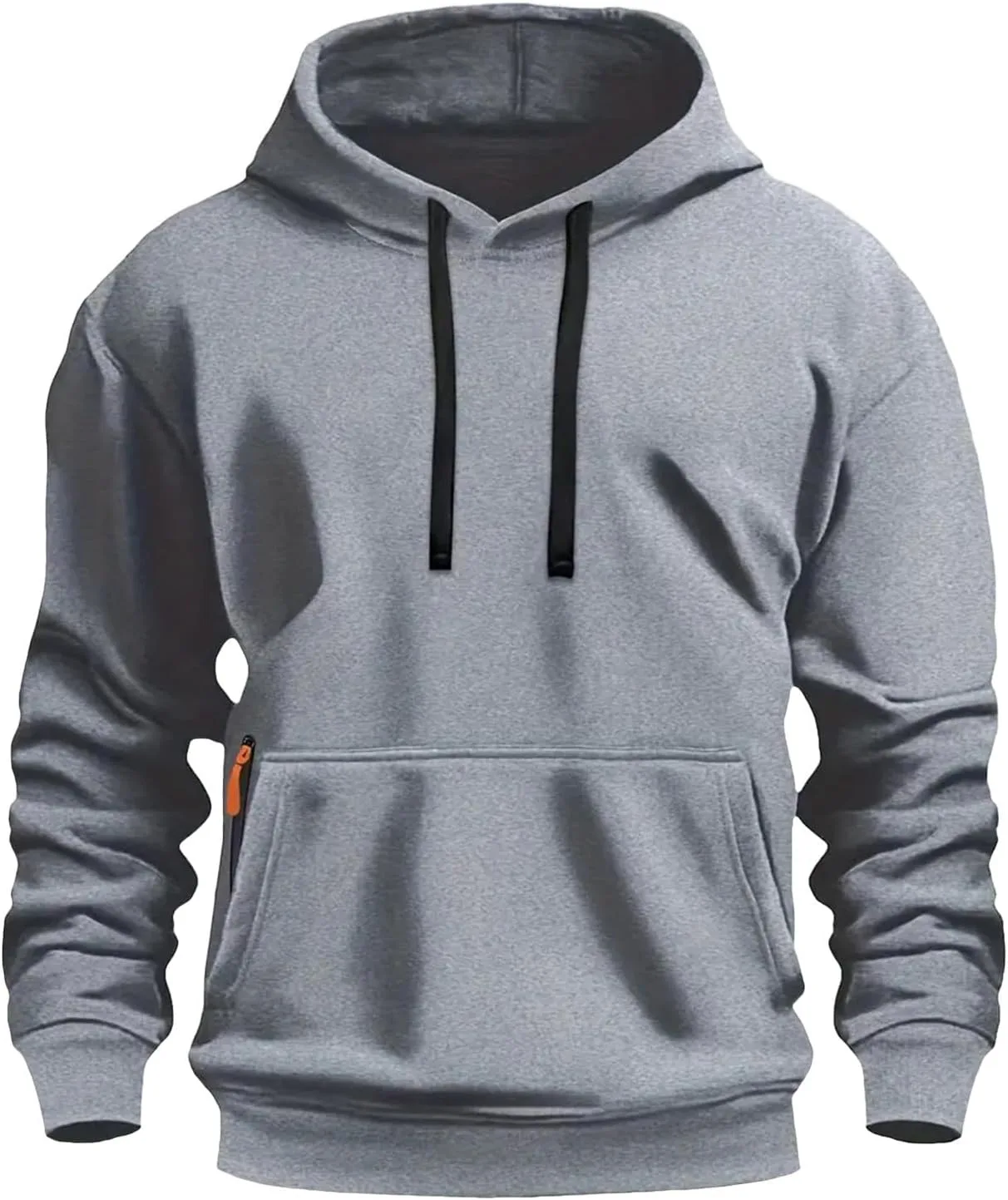 

Мужской худи с капюшоном Classic Fleece и карманом-кенгуру с оранжевой молнией