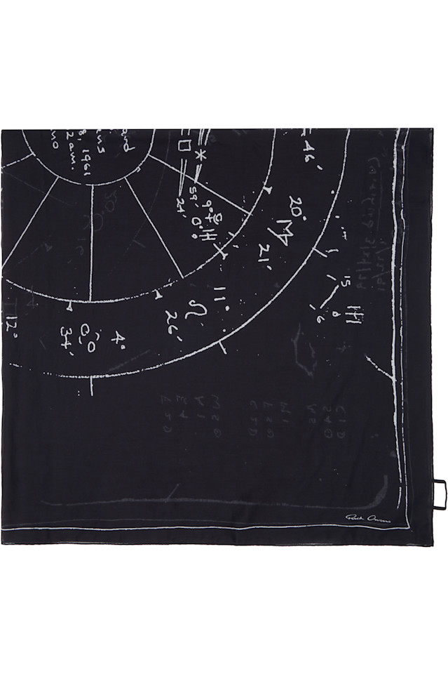 

Rick Owens Черный храмовый шарф пино астро