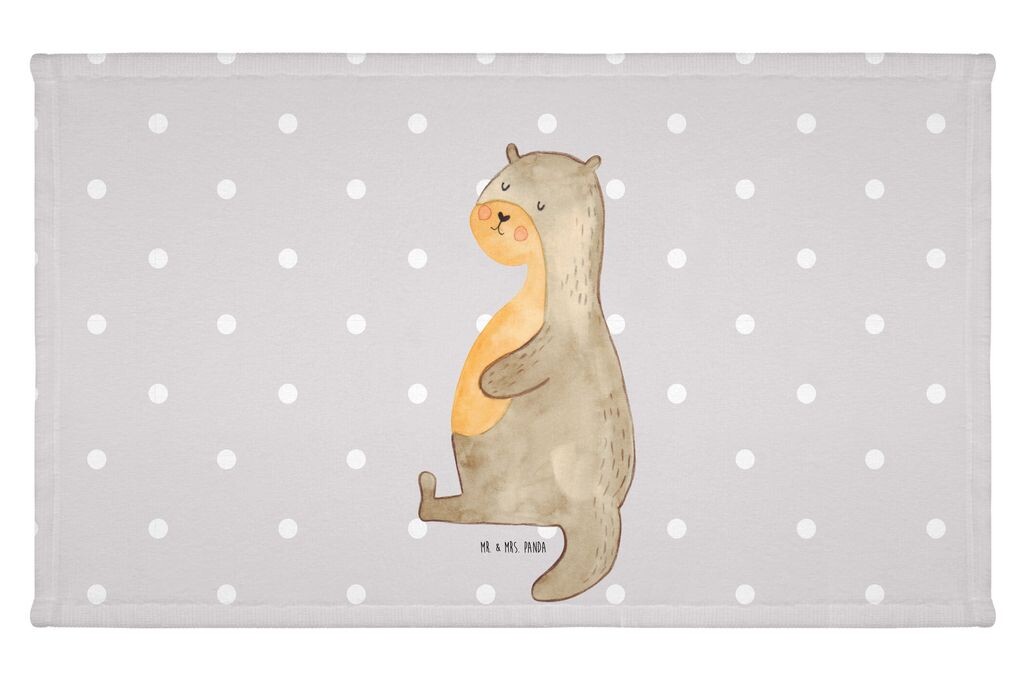

Гостевое полотенце Mr. & Mrs. Panda Otter Belly — серая пастель — подарок, детское полотенце, Otter Sea Otter Sea Otter, на подкладке, выдра, спортивное полотенце, спортивный муфель, белый