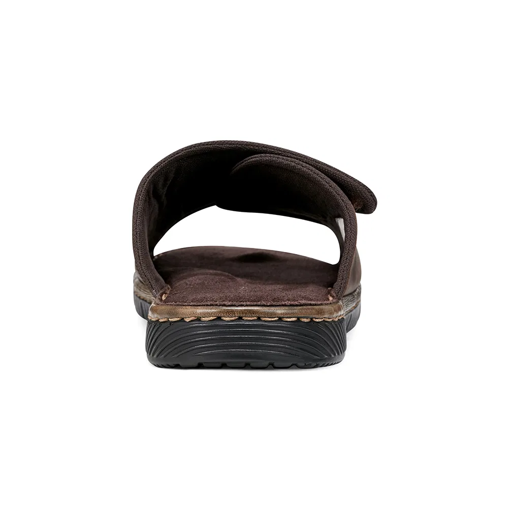 Мужские тёмно-коричневые регулируемые слайды Jasper Adjustable Slide от Rockport — фото 3
