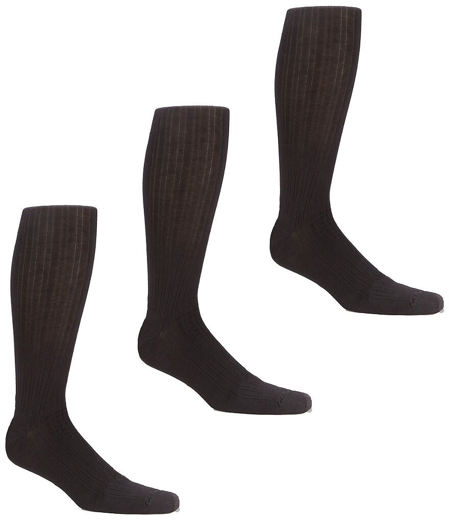 

Однотонные носки длиной выше икры Roundtree & Yorke Big & Tall, 3 пары, черный
