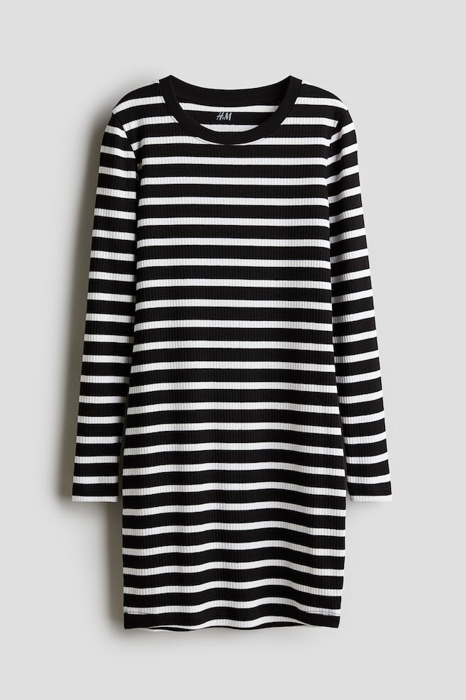 

Платье из джерси в рубчик H&M, черный