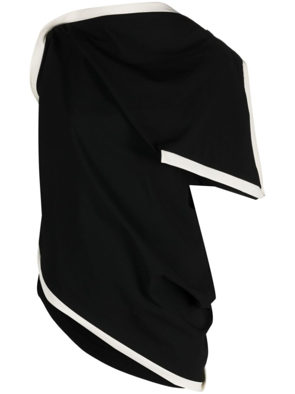 

Issey Miyake драпированная блузка Assembled асимметричного кроя, черный