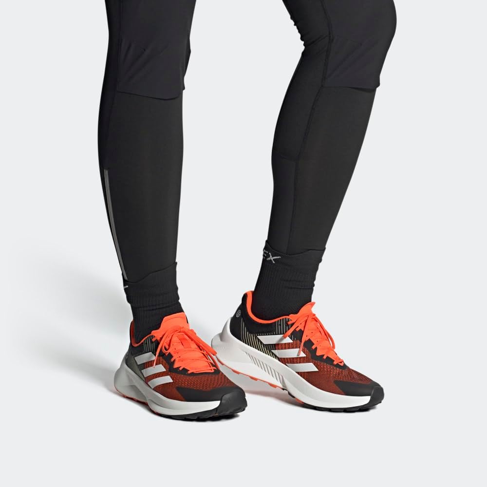 Мужские кроссовки Adidas Terrex Soulstride Flow для трейлраннинга, белый/черный/оранжевый — фото 3