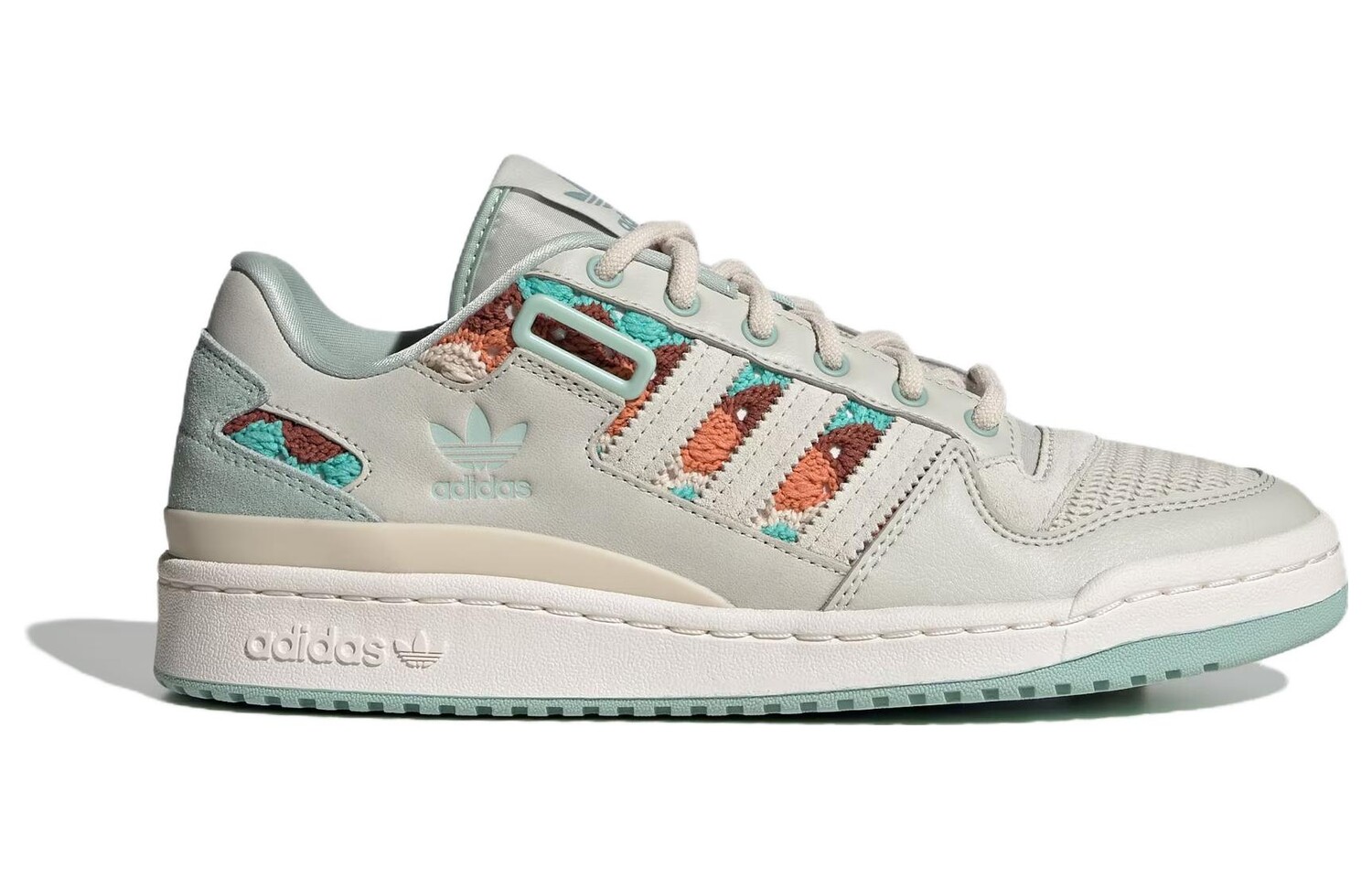 Женская обувь для скейтбординга adidas originals FORUM, White/Green — фото 2