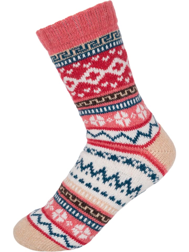 

Носки styleBREAKER Stricksocken mit Norweger Muster, цвет Koralle-Beige