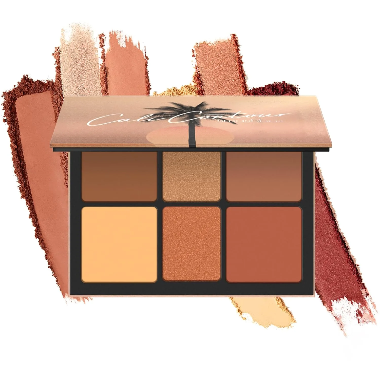 Палетка для контурирования Smashbox The Cali Contour Palette | Набор из шести оттенков для контурирования с хайлайтером, бронзером и румянами для придания объема и сияния., 02 - Medium/Dark