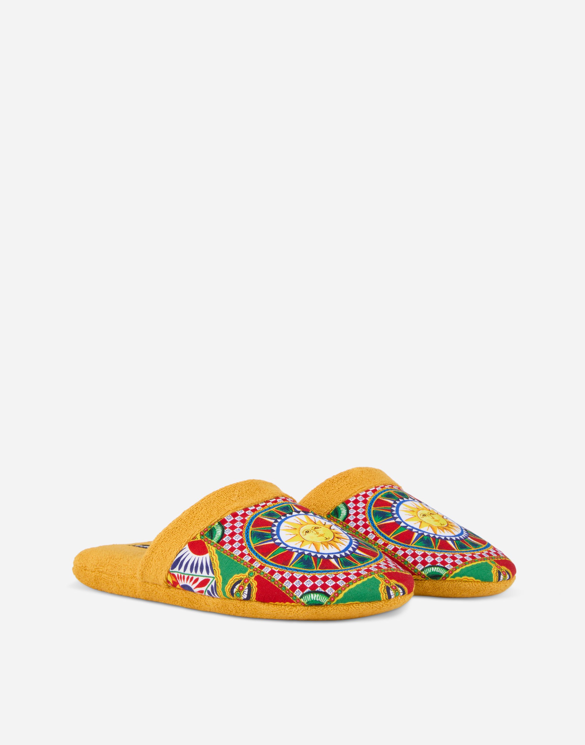 Тапочки из хлопкового махрового полотна Dolce & Gabbana, мультиколор — фото 2